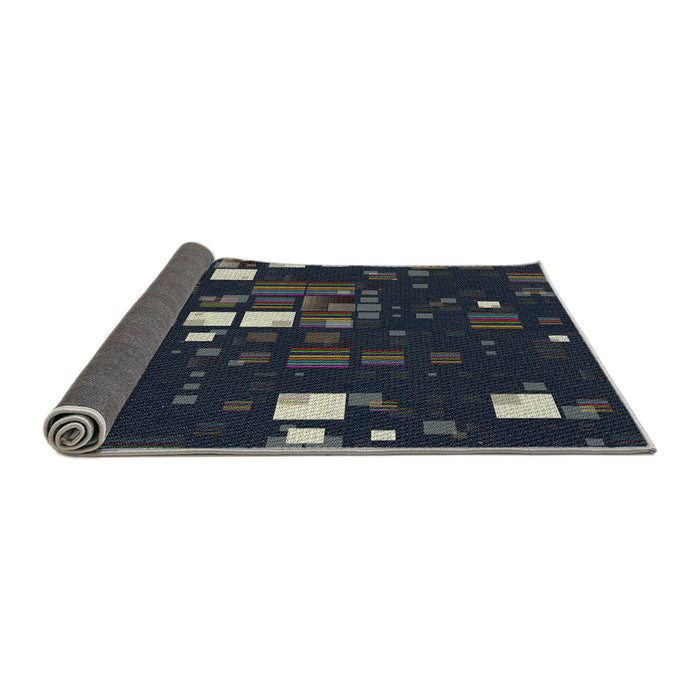 Thickness of Patterned Blue Novelty Rug, pat565
