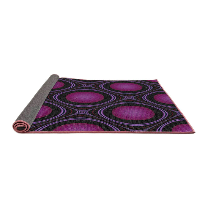 Thickness of Patterned Purple Novelty Rug, pat57