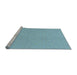 Serging Thickness of Machine Washable Transitional Blue Rug, wshpat571