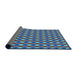 Thickness of Patterned Blue Green Novelty Rug, pat573