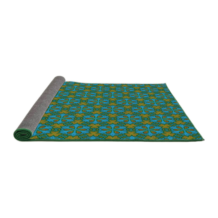 Thickness of Patterned Light Sea Green Novelty Rug, pat574