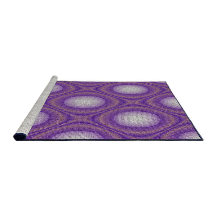Serging Thickness of Machine Washable Transitional Bright Purple Rug, wshpat58
