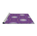 Serging Thickness of Machine Washable Transitional Bright Purple Rug, wshpat58