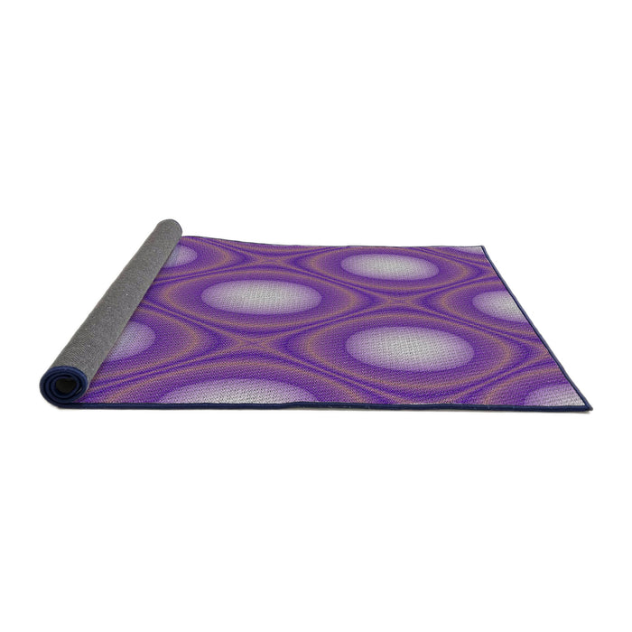 Thickness of Patterned Bright Purple Novelty Rug, pat58