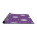 Thickness of Patterned Bright Purple Novelty Rug, pat58