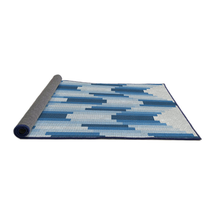 Thickness of Patterned Coral Blue Novelty Rug, pat581