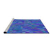 Serging Thickness of Machine Washable Transitional Blue Orchid Blue Rug, wshpat588