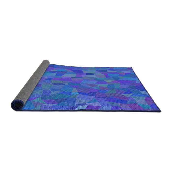 Thickness of Patterned Blue Orchid Blue Modern Rug, pat588