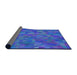 Thickness of Patterned Blue Orchid Blue Modern Rug, pat588