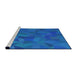 Serging Thickness of Machine Washable Transitional Blue Rug, wshpat590