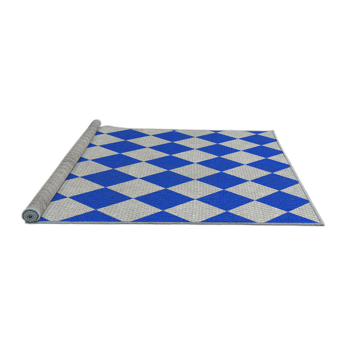 Serging Thickness of Machine Washable Transitional Gulf Blue Rug, wshpat593