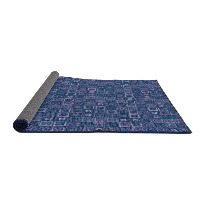 Thickness of Patterned Blue Novelty Rug, pat599