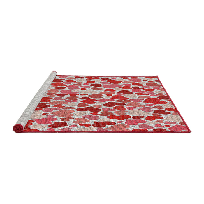 Serging Thickness of Machine Washable Transitional Red Rug, wshpat6