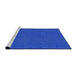 Serging Thickness of Machine Washable Transitional Blue Rug, wshpat601