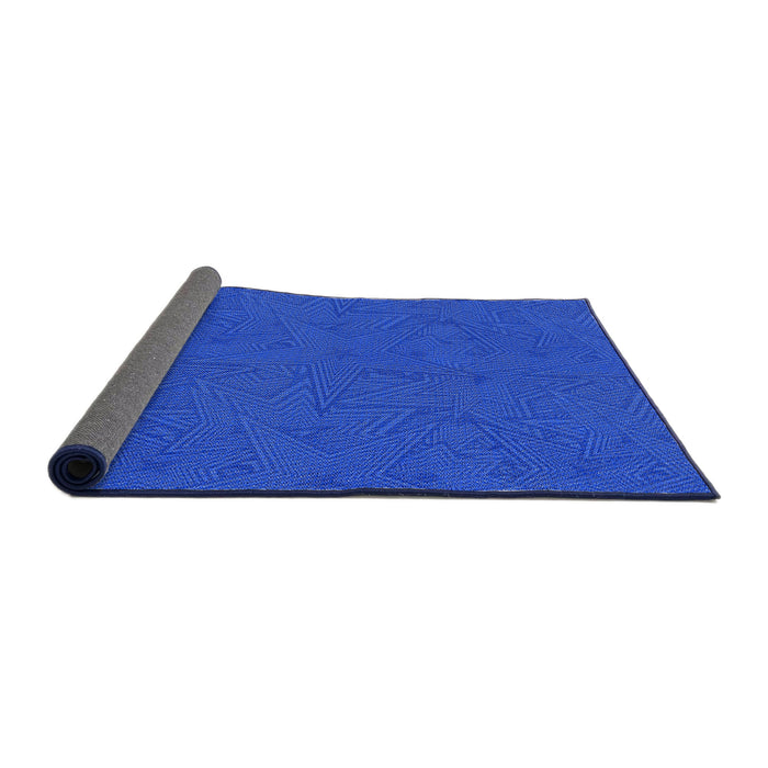 Thickness of Patterned Blue Novelty Rug, pat601