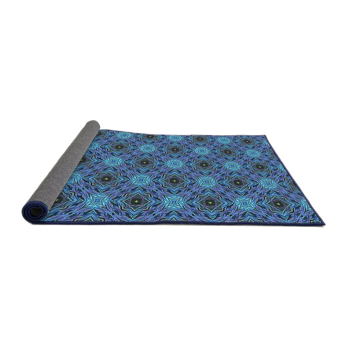 Thickness of Patterned Blue Novelty Rug, pat603