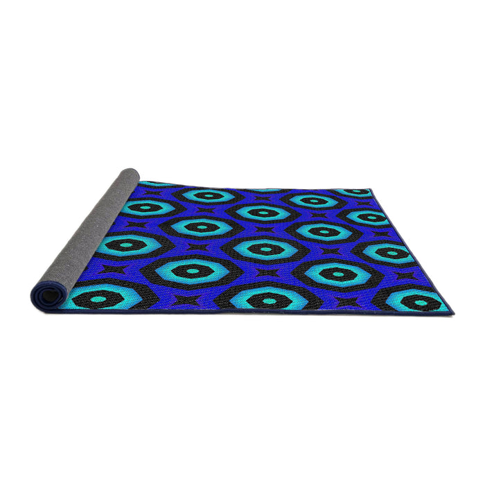 Thickness of Patterned Navy Blue Novelty Rug, pat607