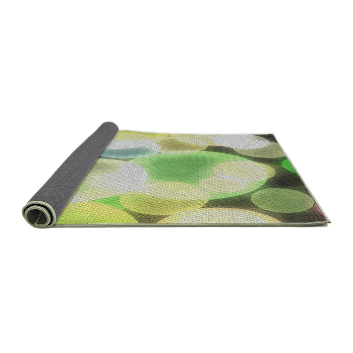 Thickness of Patterned Tea Green Novelty Rug, pat609