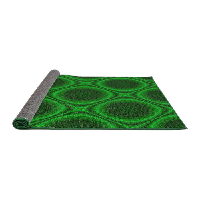 Thickness of Patterned Neon Green Novelty Rug, pat61