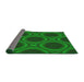 Thickness of Patterned Neon Green Novelty Rug, pat61