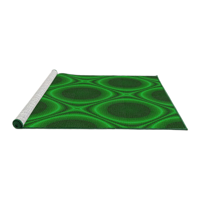 Serging Thickness of Machine Washable Transitional Neon Green Rug, wshpat61