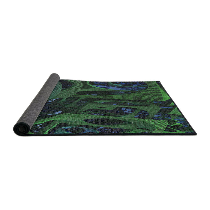 Thickness of Patterned Black Novelty Rug, pat610