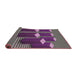 Thickness of Patterned Plum Purple Novelty Rug, pat613