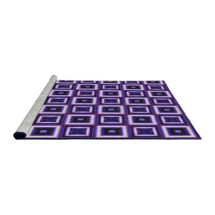 Serging Thickness of Machine Washable Transitional Lilac Purple Rug, wshpat614