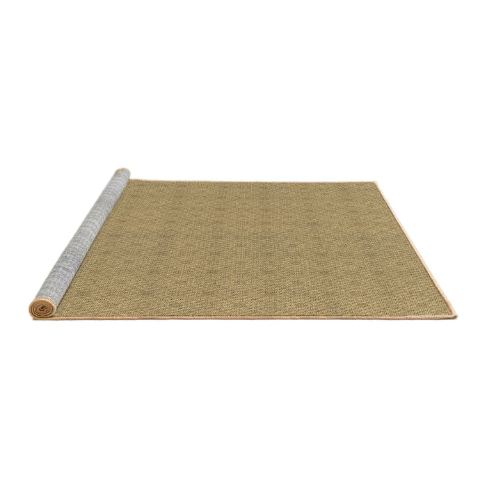 Serging Thickness of Machine Washable Transitional Light Brown Rug, wshpat639