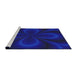 Serging Thickness of Machine Washable Transitional Earth Blue Rug, wshpat64