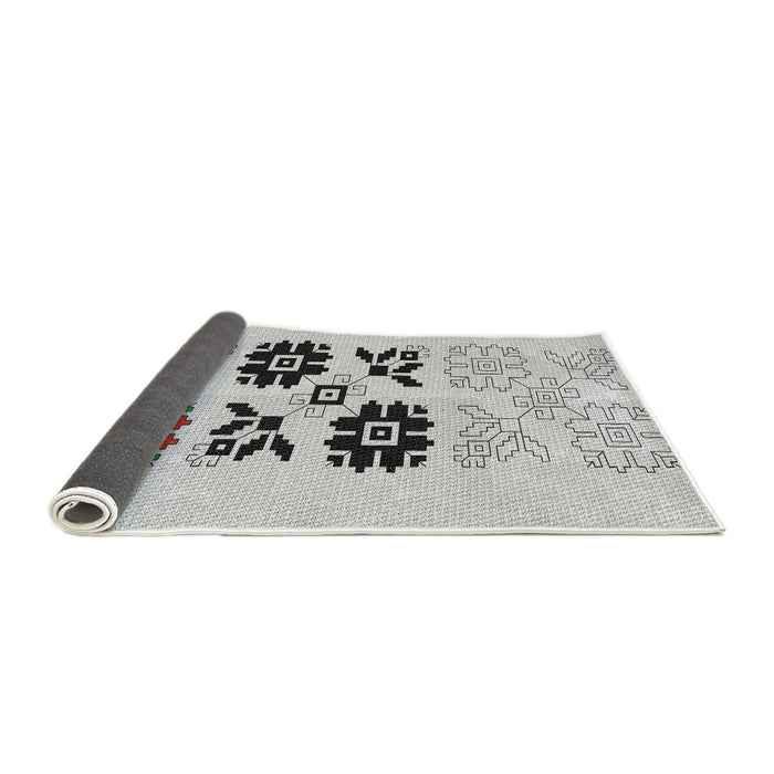 Thickness of Patterned Granite Gray Novelty Rug, pat644