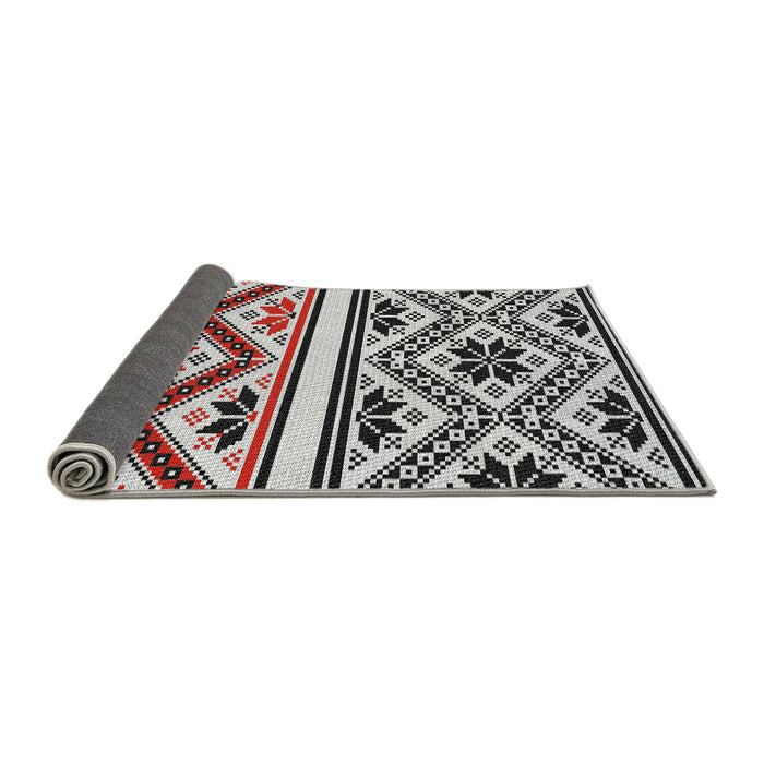 Thickness of Patterned Gray Novelty Rug, pat647
