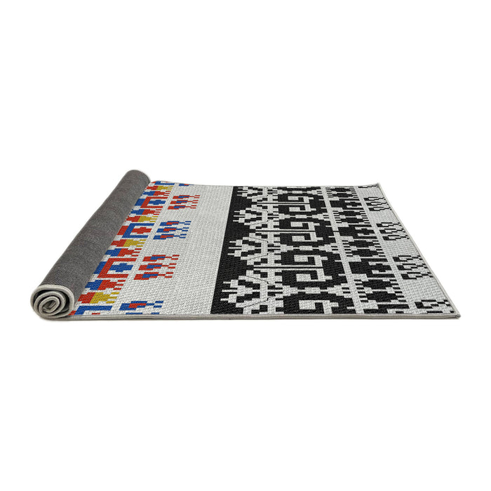 Thickness of Patterned Light Gray Novelty Rug, pat648