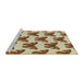 Serging Thickness of Machine Washable Transitional Saddle Brown Rug, wshpat653