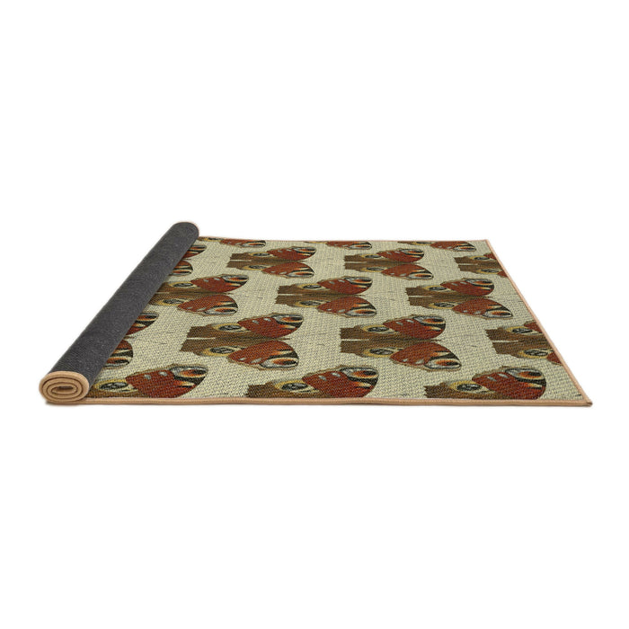 Thickness of Patterned Saddle Brown Novelty Rug, pat655