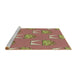 Serging Thickness of Machine Washable Transitional Chestnut Red Rug, wshpat662