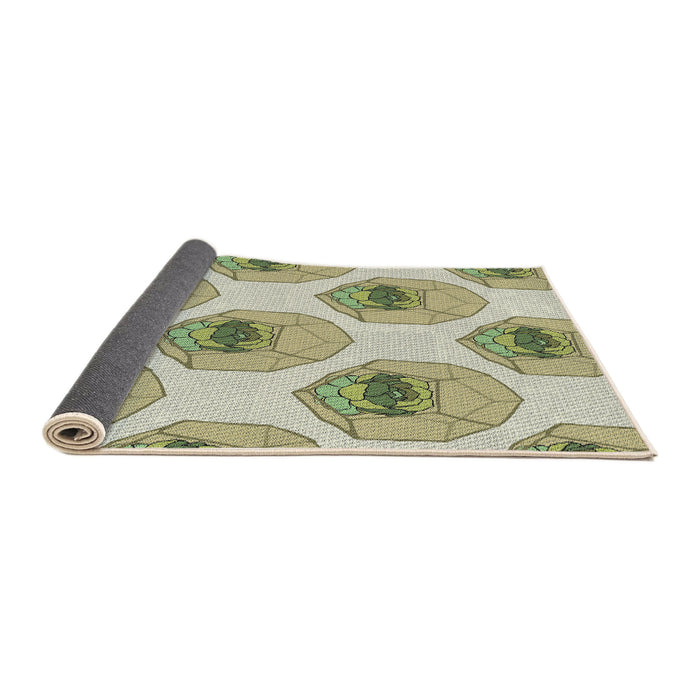 Thickness of Patterned Dark Green Novelty Rug, pat664
