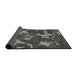 Thickness of Patterned Gunmetal Gray Novelty Rug, pat666