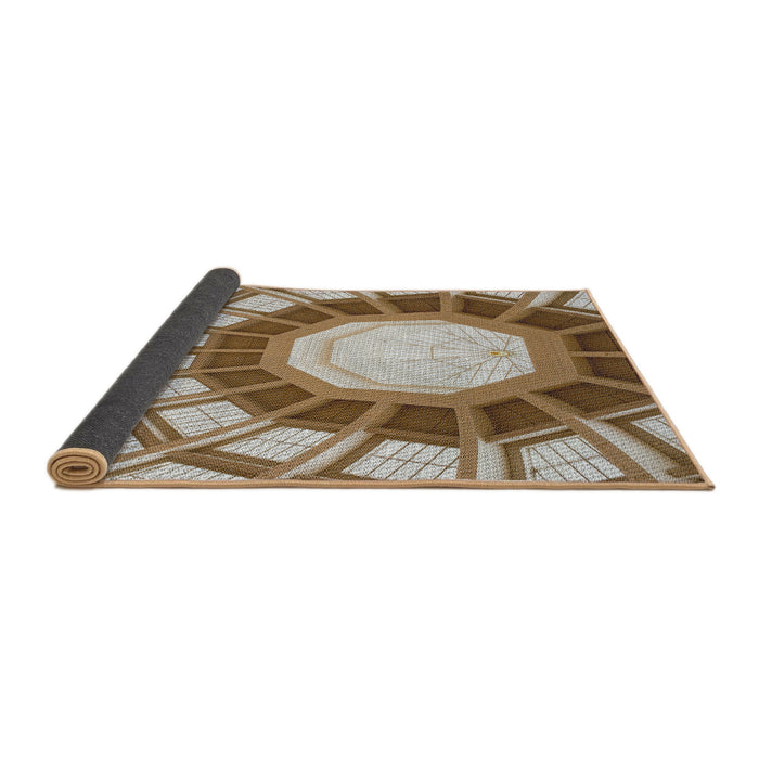 Thickness of Patterned Saddle Brown Novelty Rug, pat671