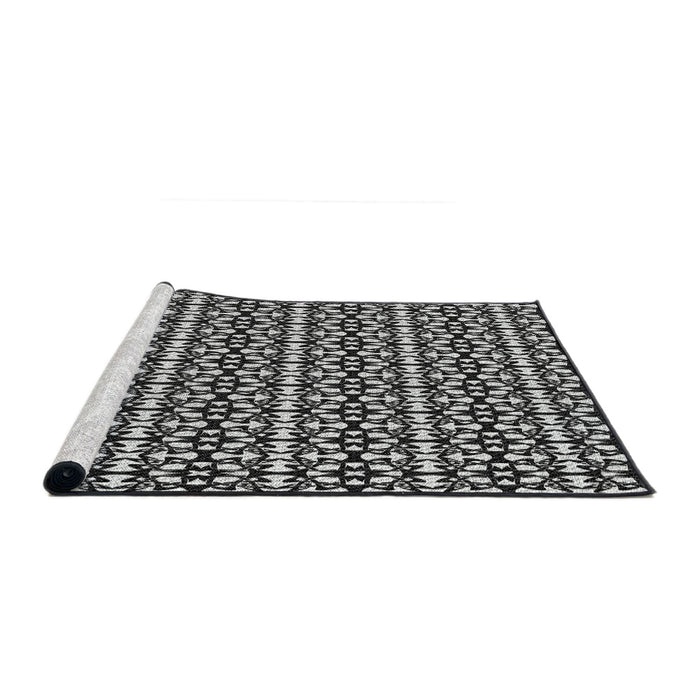 Serging Thickness of Machine Washable Transitional Midnight Gray Rug, wshpat672