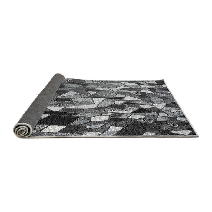 Thickness of Patterned Dark Gray Novelty Rug, pat674