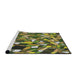 Serging Thickness of Machine Washable Transitional Avocado Green Rug, wshpat677