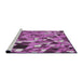 Serging Thickness of Machine Washable Transitional Violet Purple Rug, wshpat678