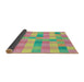 Thickness of Patterned Copper Red Pink Novelty Rug, pat684