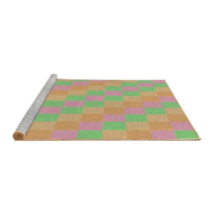 Serging Thickness of Machine Washable Transitional Green Rug, wshpat685