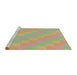 Serging Thickness of Machine Washable Transitional Green Rug, wshpat685