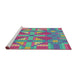 Serging Thickness of Machine Washable Transitional Pink Plum Purple Rug, wshpat687