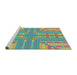 Serging Thickness of Machine Washable Transitional Light Green Rug, wshpat688