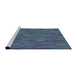 Serging Thickness of Machine Washable Transitional Blue Rug, wshpat69