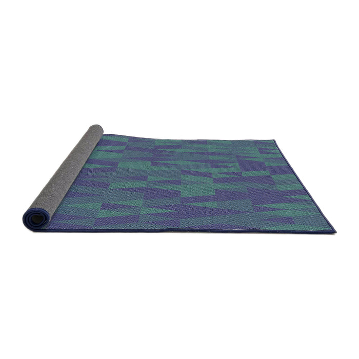 Thickness of Patterned Blue Novelty Rug, pat69